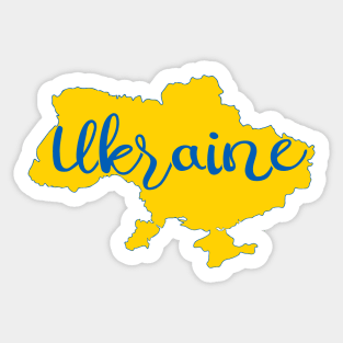 Ukrainian map and lettering Sticker